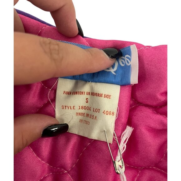 Vintage 60s 70s Lara Dee Womens Robe Quilted House Coat S Small Pink Floral - Picture 5 of 9